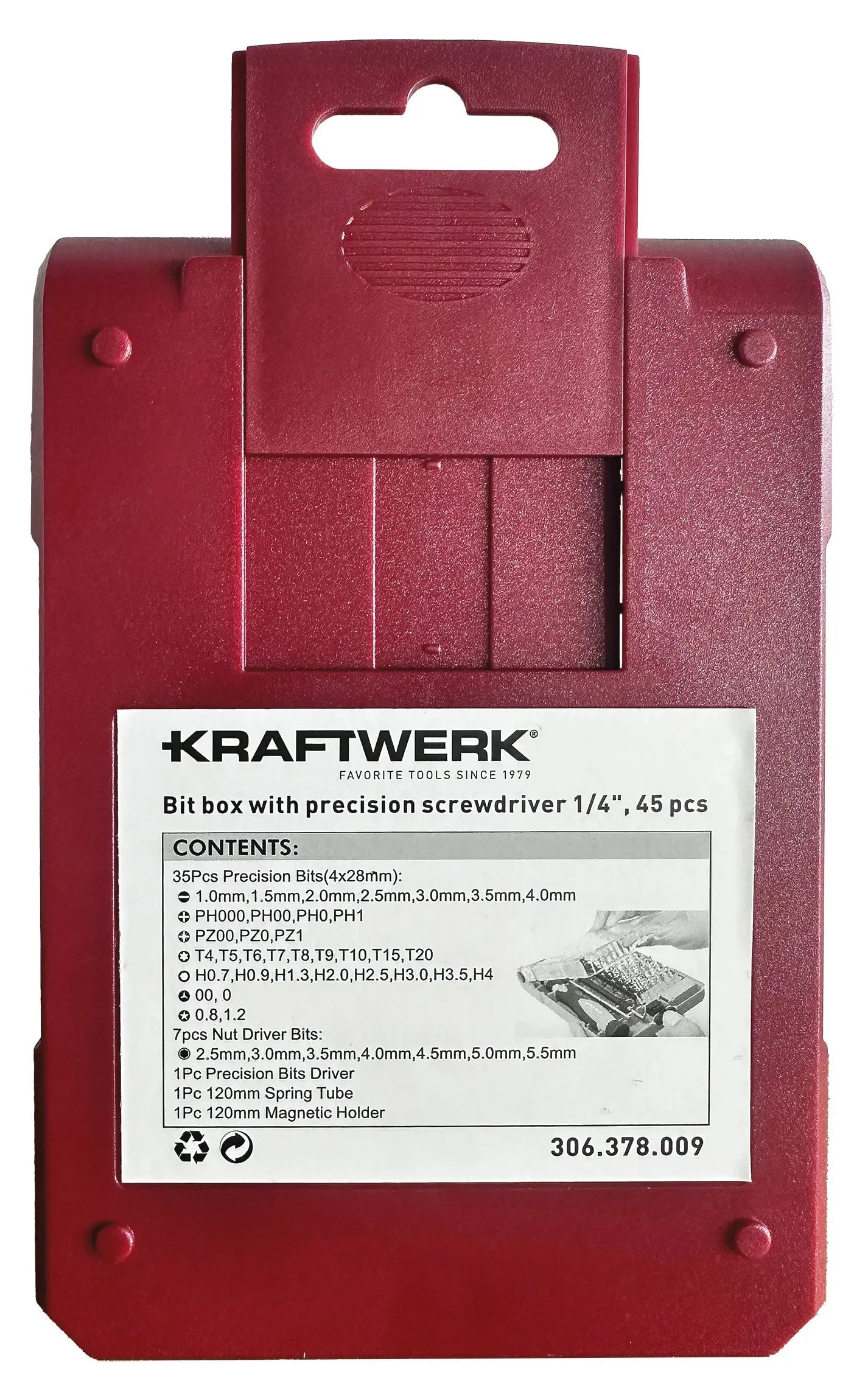 Bit-Box mit Präzisions-Schraubendreher 1/4" – 45-teilig | KRAFTWERK
