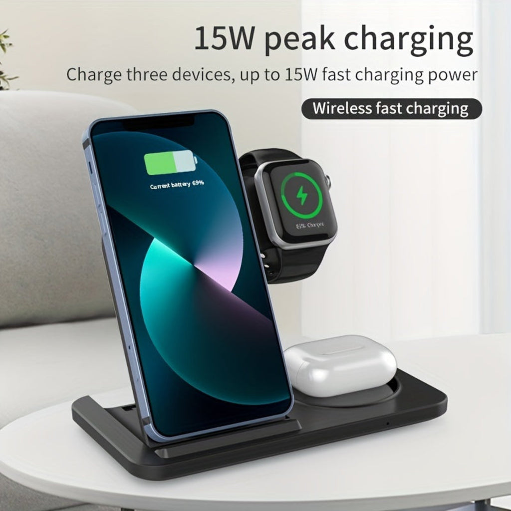 3-in-1 Wireless Schnellladestation für Apple