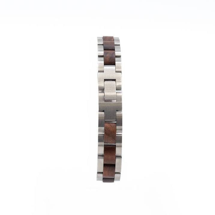 LA MODA ME Vidar Armband – Edelstahl & Walnussholz.