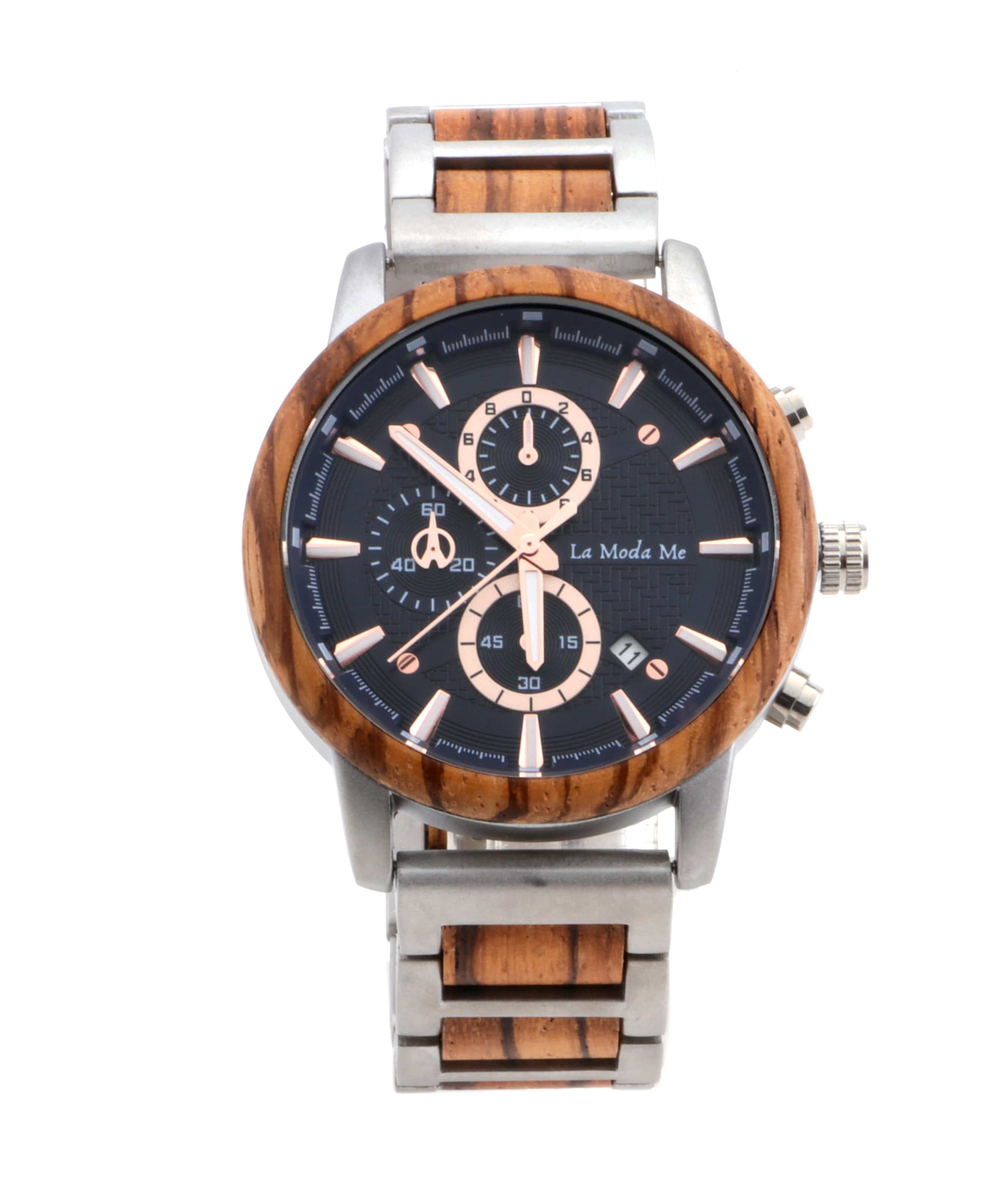 LIGNUM Timberline Blue – Premium Holzuhr mit blauen Akzenten